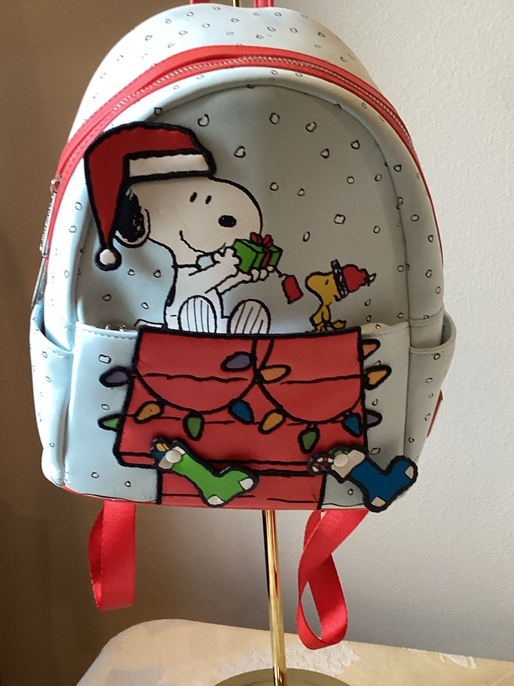 Loungefly Peanuts Holiday Snoopy and Woodstock Christmas Mini Backpack